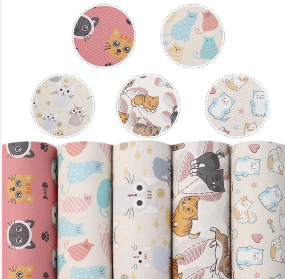 Cat faux Leather Sheet Leather for Craft Animal Faux Etsy