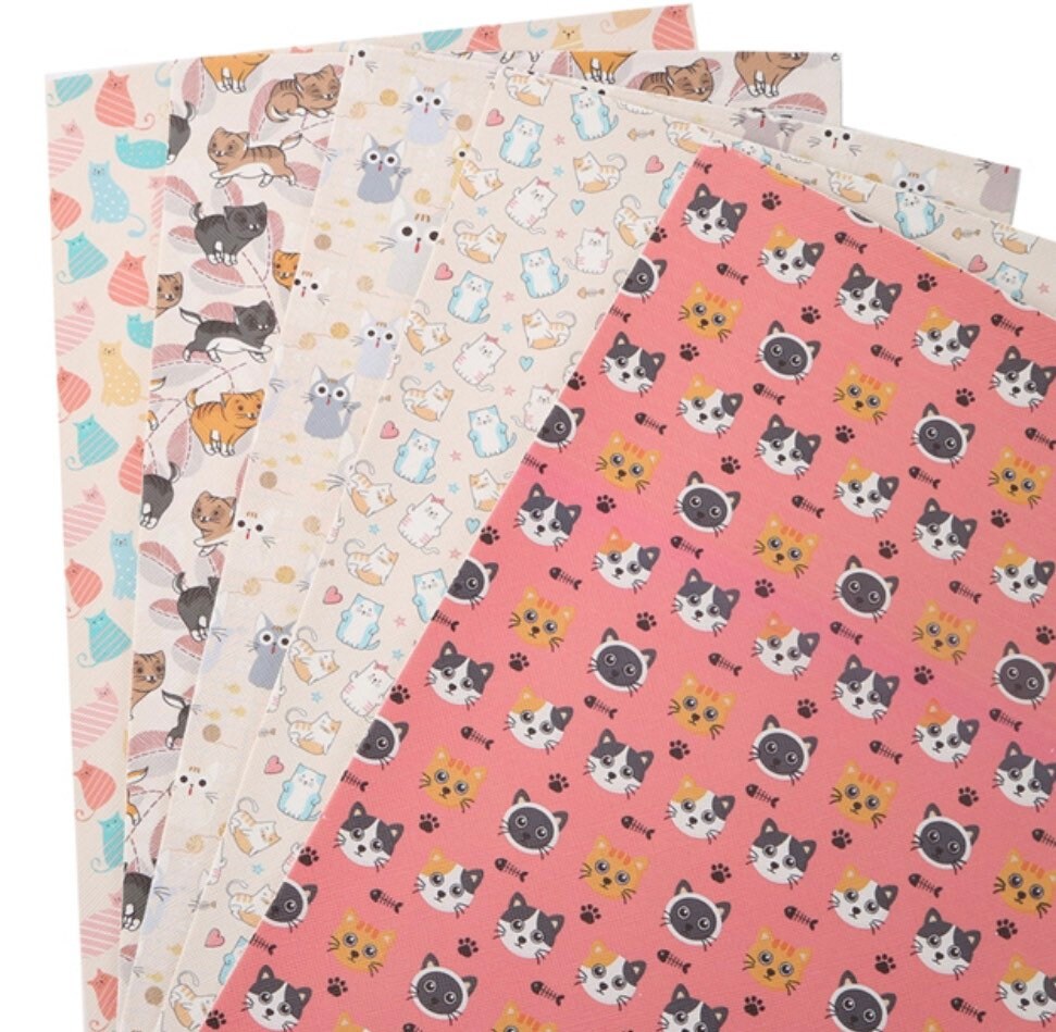 Cat faux Leather Sheet Leather for Craft Animal Faux Etsy