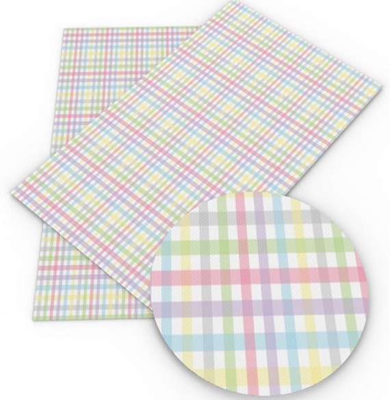 Bow Making Easter Faux Leather Sheet Pastel Plaid