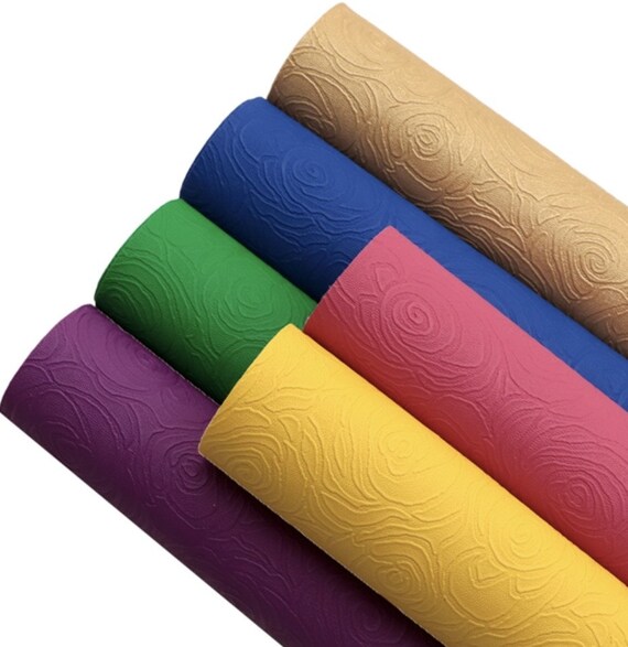 Embossed Flowers Faux Leather Sheets Synthetic Leather Sheets Etsy