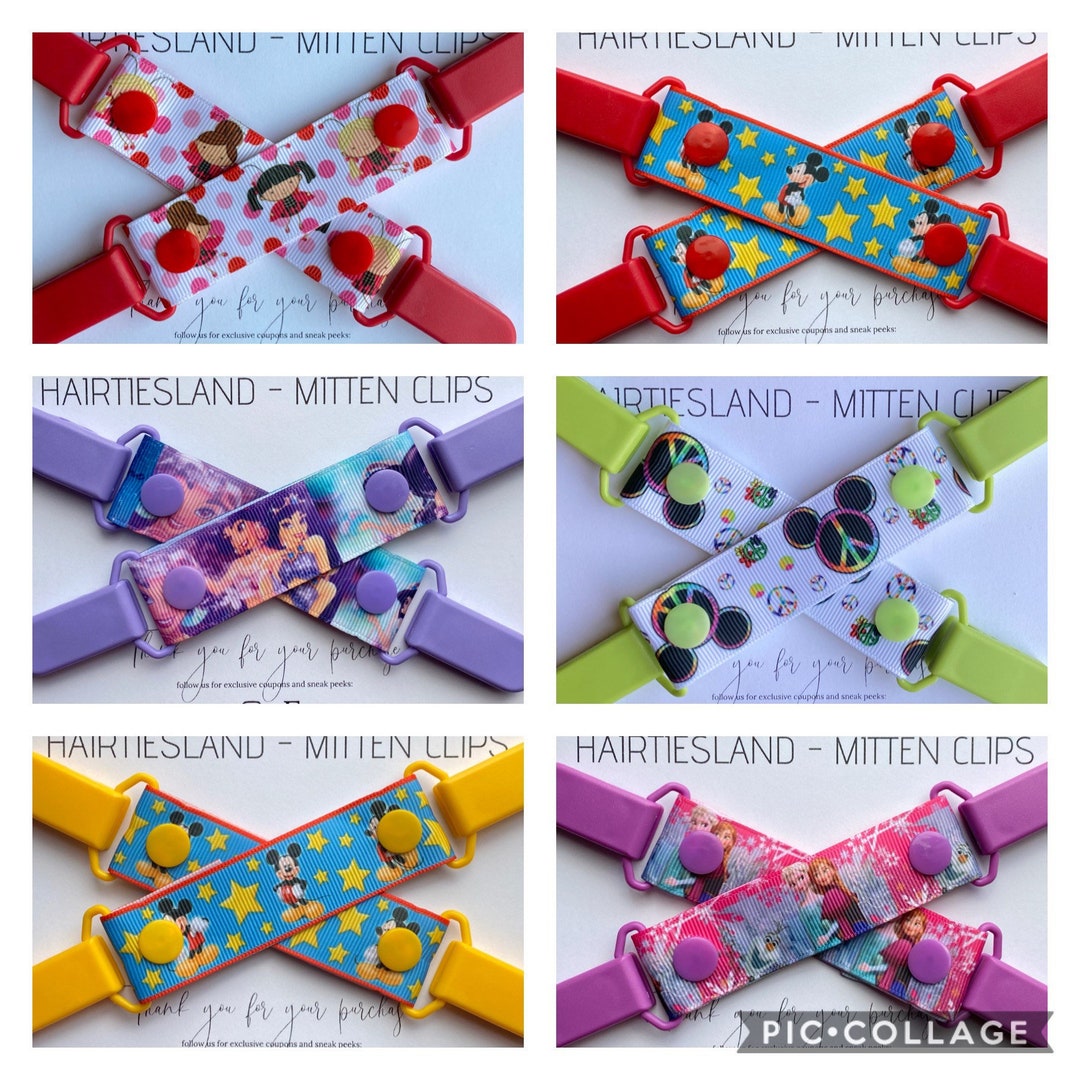 MITTEN CLIPS for Kids , Double Side Glove Clips for Children, Mitten