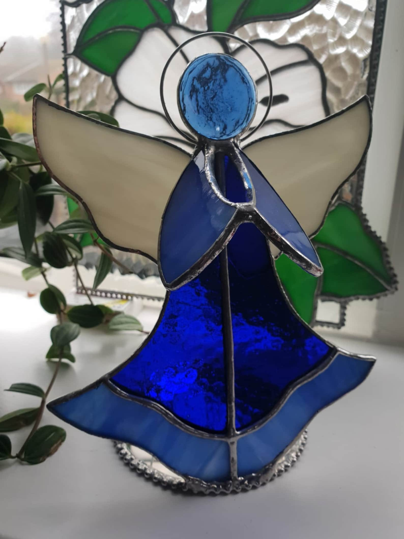 Stained Glass Angel Candle Holder / Tealight Burner / 3D Ornament