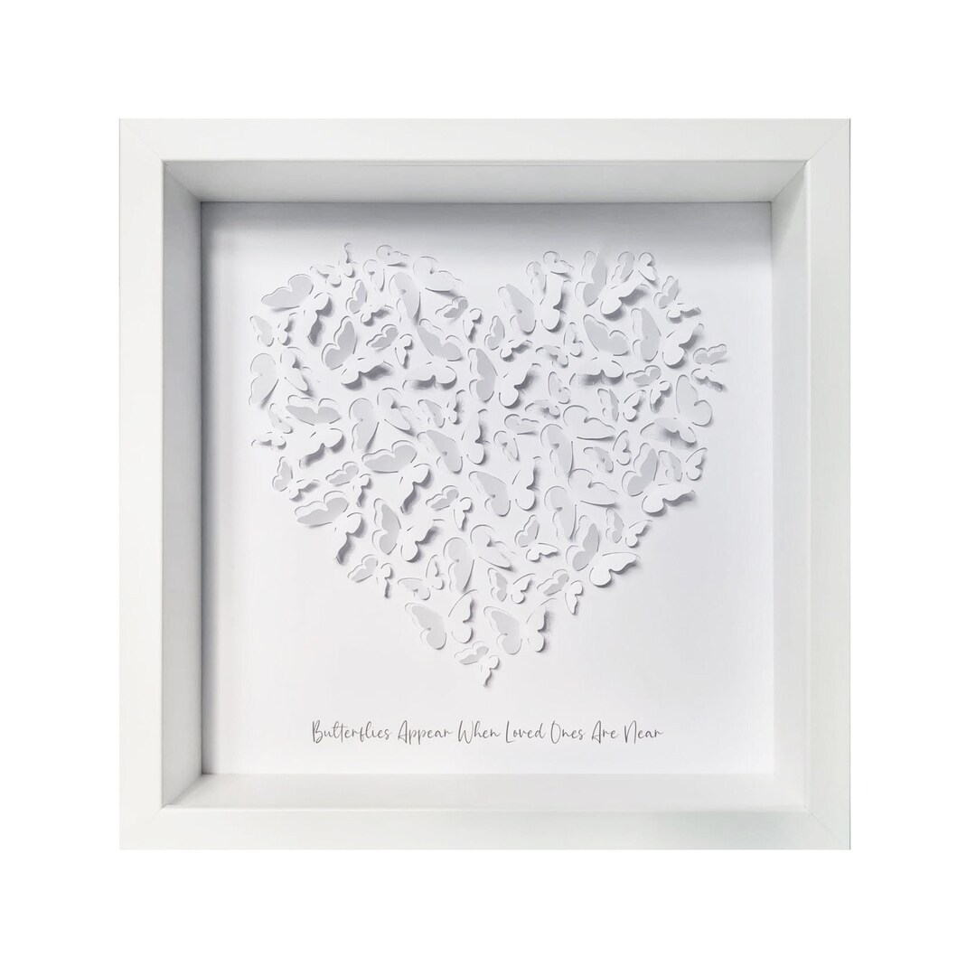 Butterfly Heart 3D Art Pop up Picture Box Frame / Butterflies Appear ...