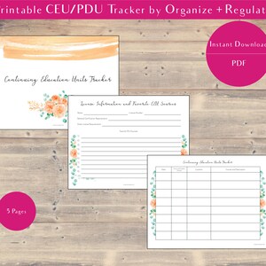 OT CEU/PDU Tracker Printable, Occupational Therapy Organizer, Continuing Education Unit Tracker, Printable