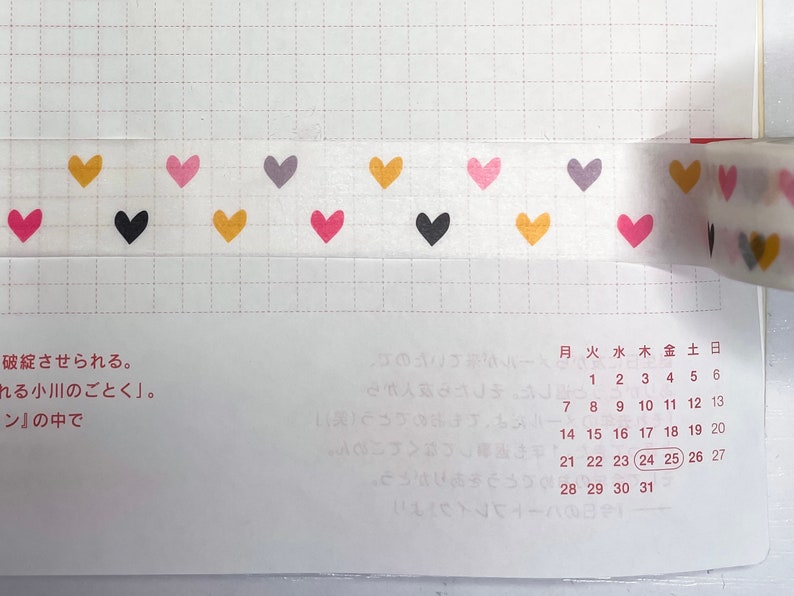 kawaii craft tape Pastel heart washi tape
