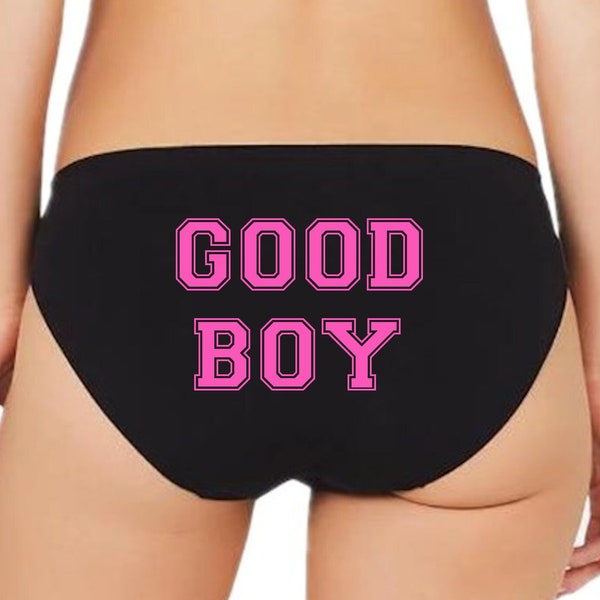 Good Boy Varsity Panties / Cuckold Cuck Husband Hotwife Bikini Panty / Male Submissive Femdom Lingerie / Sissy Boy Msub Fdom Femboi Lingerie