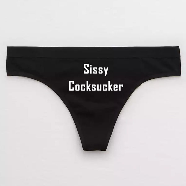 Sissy Cocksucker Panties / Femboy Cuck Husband Thong / MSub Femdom Lingerie / Cuckold Swingers Sissy Underwear / Mistress and Slave Male Sub