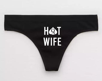 Hotwife QOS Tanga / Cuck Marido Cornudo Bragas / Kinky Hotwife Swingers Lencería BDSM / BBC Puta Esposa Infiel Cum Puta / Reina de Espadas