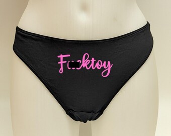 Fucktoy Slut Hotwife Thong / BDSM Slutty Whore Panties / BBC QOS Cuck Husband Cuckold Panty / Sexy Lingerie / Swingers Couple