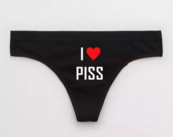 Me encanta Piss Thong / Piss Kink Golden Shower Bragas / Deportes acuáticos BDSM Lencería Kinky Slut Panty / Maestro Esclavo Dominante Sumiso Juego de roles