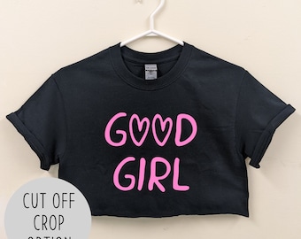 Good Girl Hearts Crop Top / Camisa BDSM para sumisas malcriadas / Mdom Fsub Kink / Camiseta maestra y esclava / Cute Hearts Crop Top Good Girl