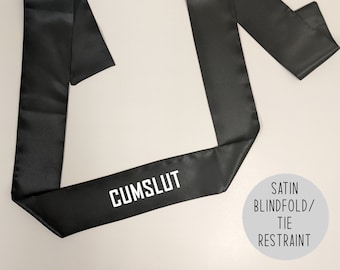 Cumslut con los ojos vendados / Kink BDSM Breeding Kink Hotwife / Cum Slut Sex Blindold Fill Me Up Bondage Restricciones / Satén con los ojos vendados Swingers