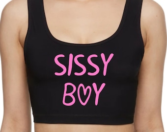 Sissy Boy Crop Top / Ropa Femboy / Ropa para Cuck Kink Camisa BDSM / Swingers Lifestyle Camisa Hotwife / Mistress y Msub Kink Fdom