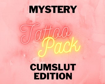 Paquete de tatuajes temporales de zorras con semen / Tatuajes pervertidos para zorras con semen / Paquete de tatuajes misteriosos BDSM / Paquete de tatuajes sorpresa para sumisos dominantes pervertidos
