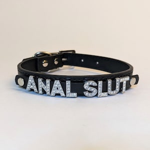 Anal Slut Collar / BDSM Vegan Leather Choker / Faux Leather Kink ...