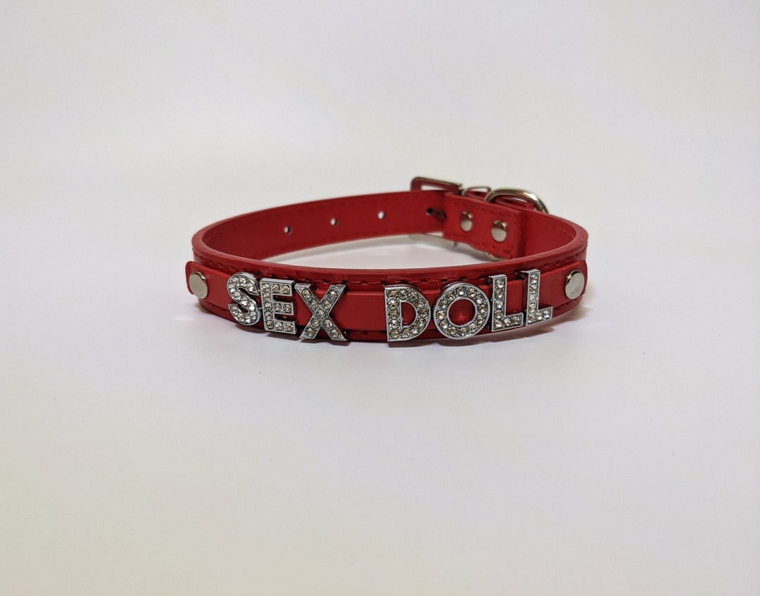 Sex Doll Collar / BDSM Vegan Leather Choker / Slut Faux pic image