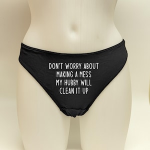 Don&#39;t Worry Cuckold Panties / Cuck Husband Sissy Boy Thong / MSub Femdom Lingerie / Cuck Hubby Swingers Femboy Mistress and Slave Male Sub