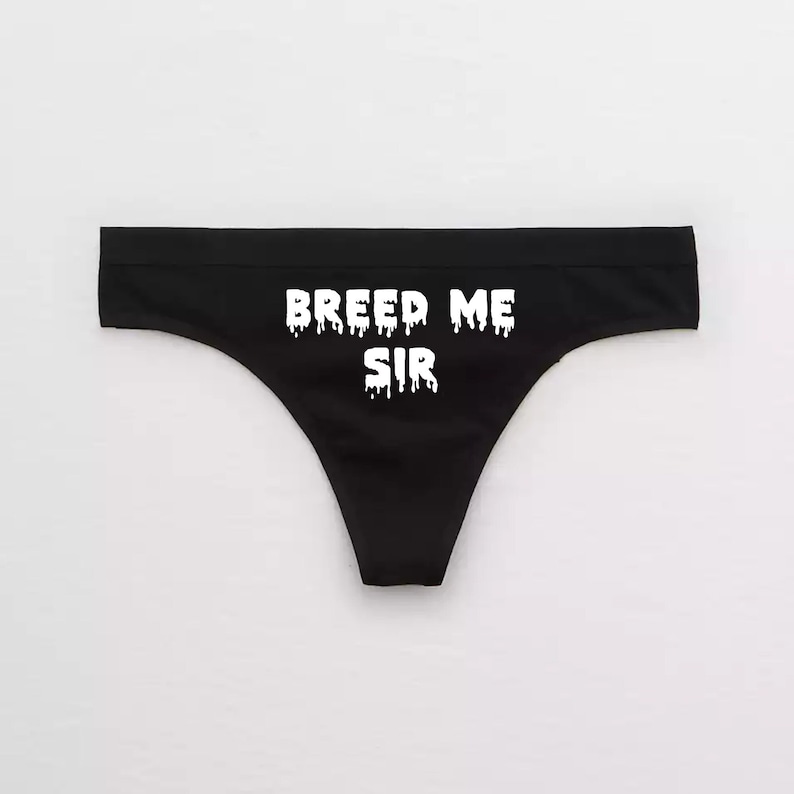 Breed Me Sir Thong / DDLG Daddy Dom Panties / Daddys Little Slut / Master Slave Swingers / Hotwife Lingerie / Cuckold Cuck BDSM Kinky Panty 