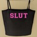 Slut Varsity Crop Top / DDLG Daddys Little Slut Shirt / Hotwife Top / BDSM Kink Clothing / I Love Cum Slut Shirt / Bachelorette Part Gift 