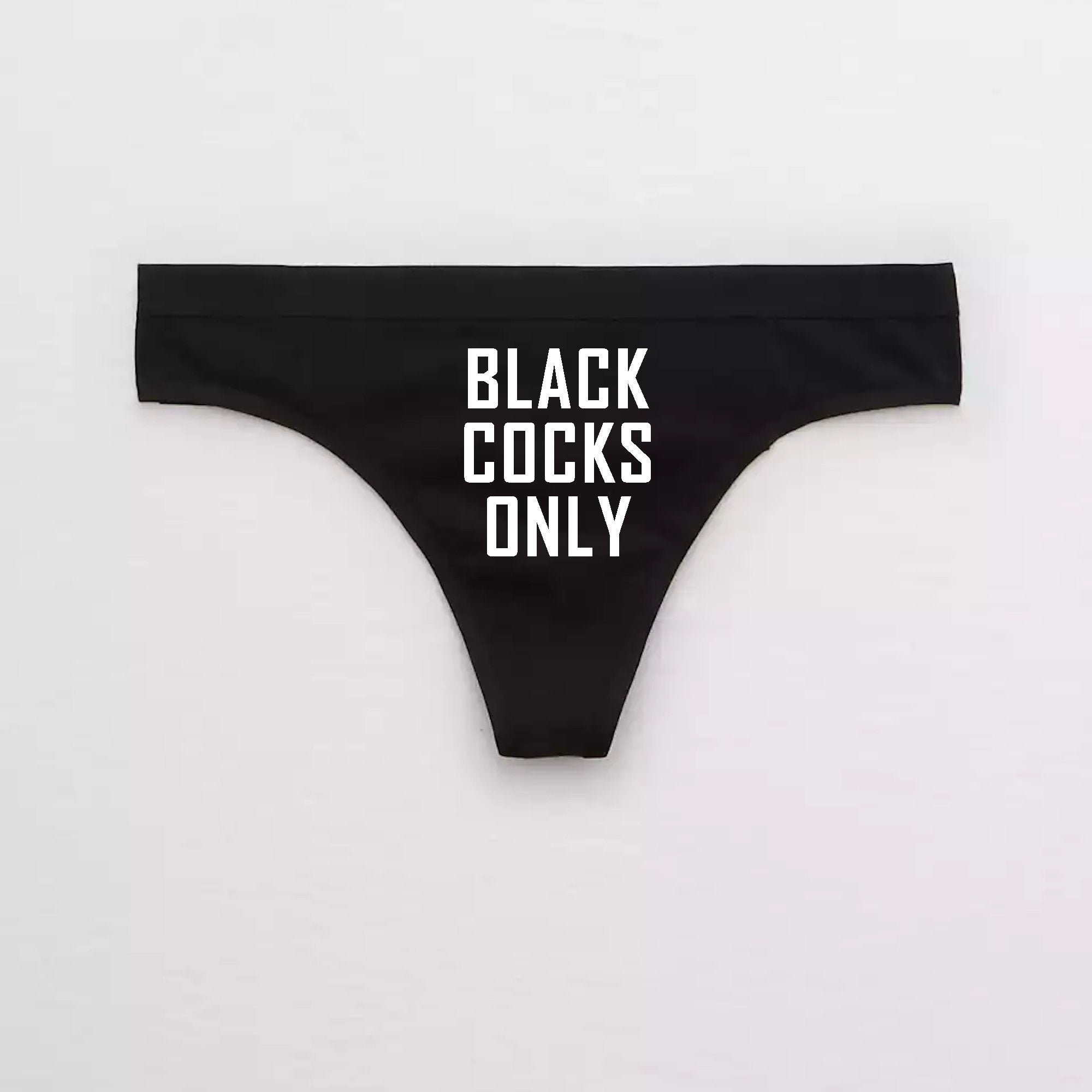 Black Cocks Only Thong Bbc Slut Panties Queen Of Spades Etsy Ireland