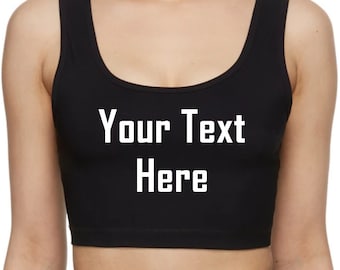 Top corto con texto personalizado / Camiseta sin mangas personalizada / Camiseta sin mangas corta con tu texto aquí / Top corto personalizado de talla grande / Top personalizado de Hotwife Cuckold