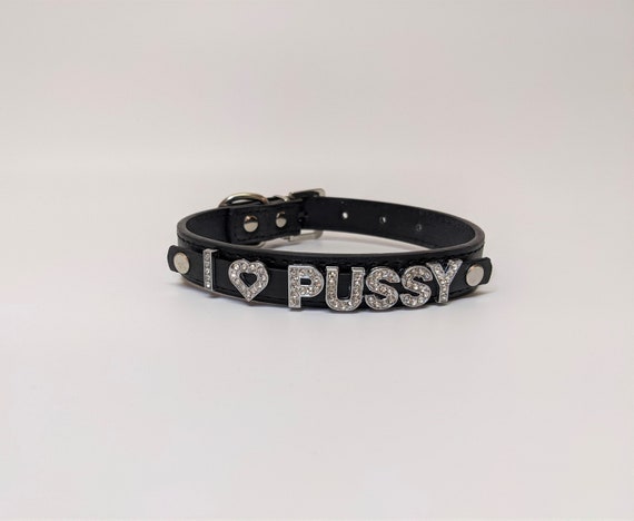 Collar slave pussy I Heart Pussy Collar / BDSM Vegan Leather Cumslut Choker / Faux Leather  Kink Collar / Lesbian Slut Choker / Cum Slut Slave Rhinestone Collar - Etsy  Finland