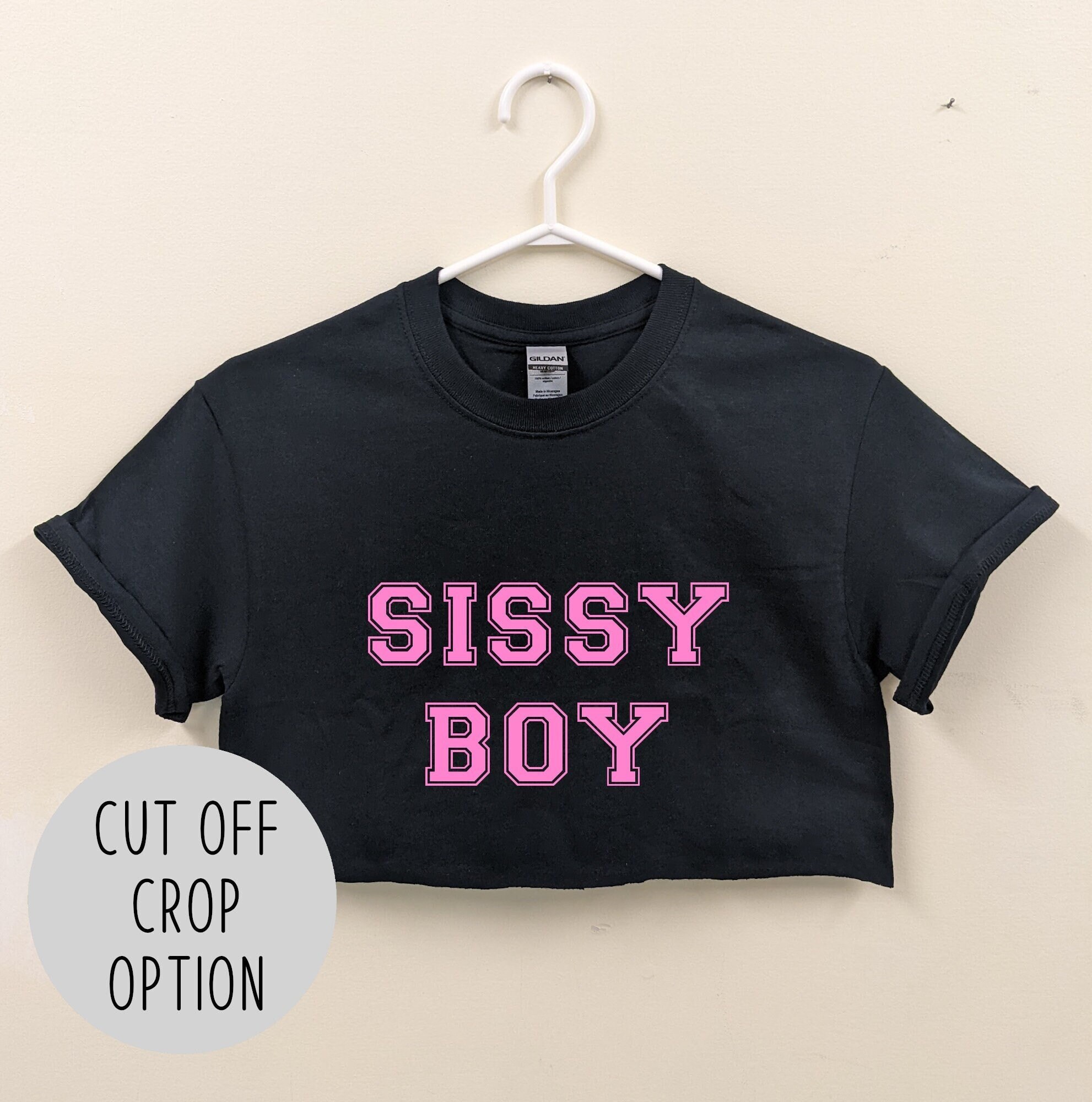 Sissy Boy Varsity Crop Top / Sissy Boy Cuckold Shirt / Femdom Fdom Msub Kink / Mistress and Sissy Slave T-Shirt Femboy Femboi Crop Top Shirt