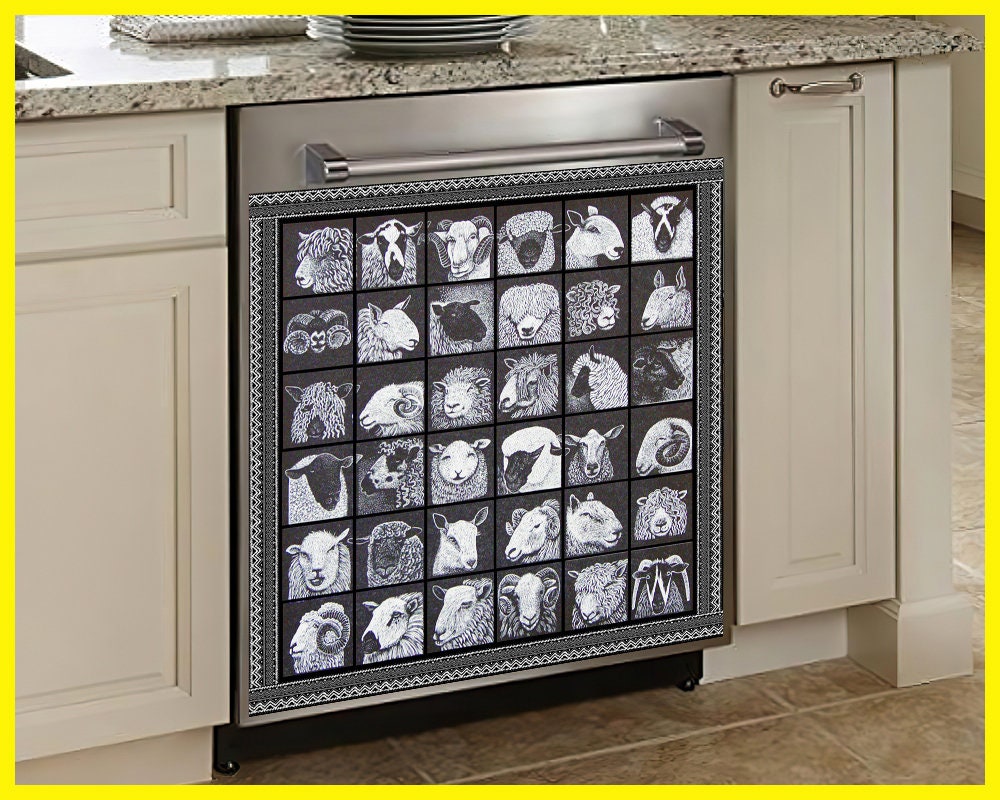 Animal Dishwasher Cover Stickers Personalized Gift Etsy