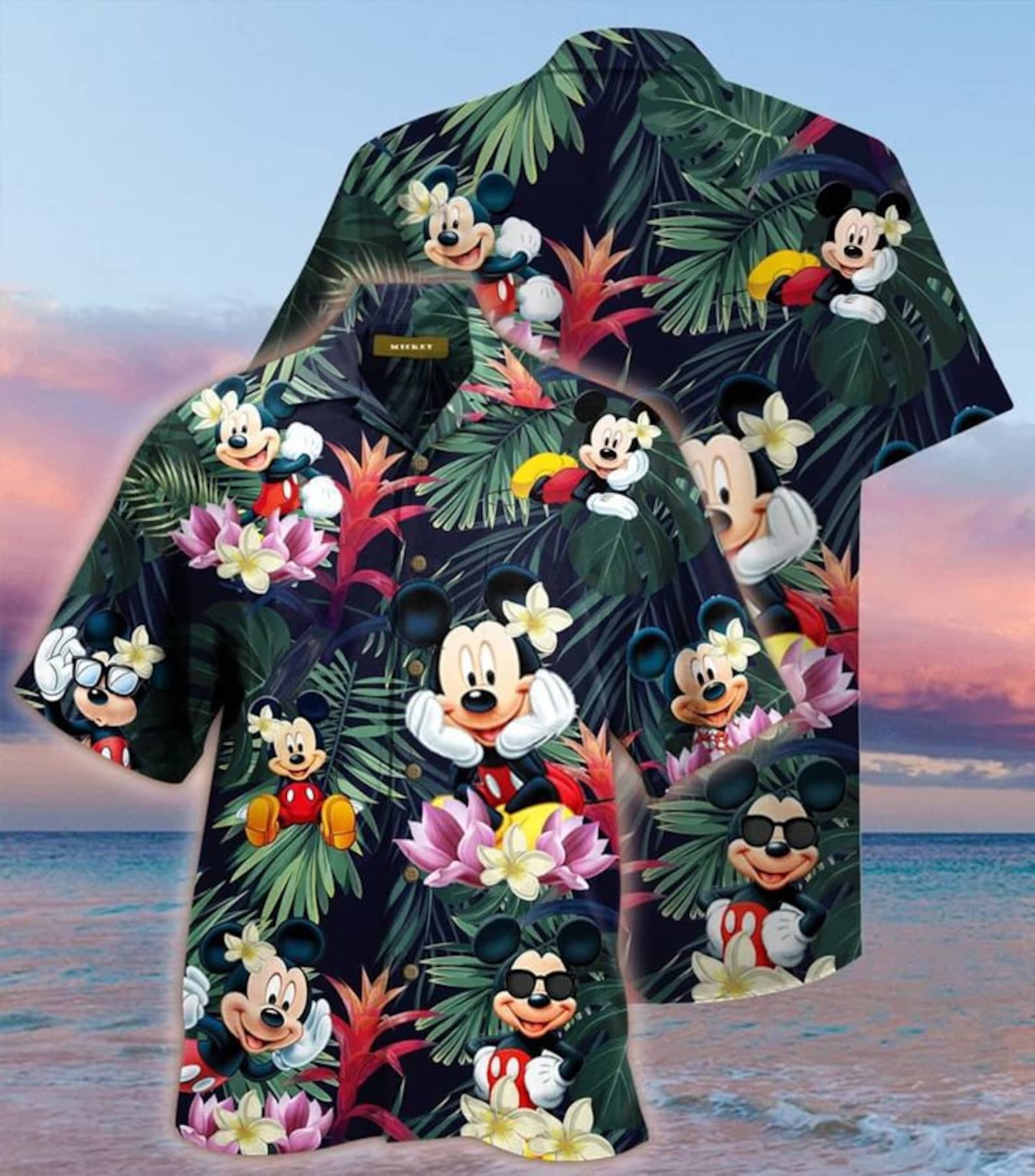 Mickey Mouse hawaiian Shirt Summer Button Up Gift For Him Etsy