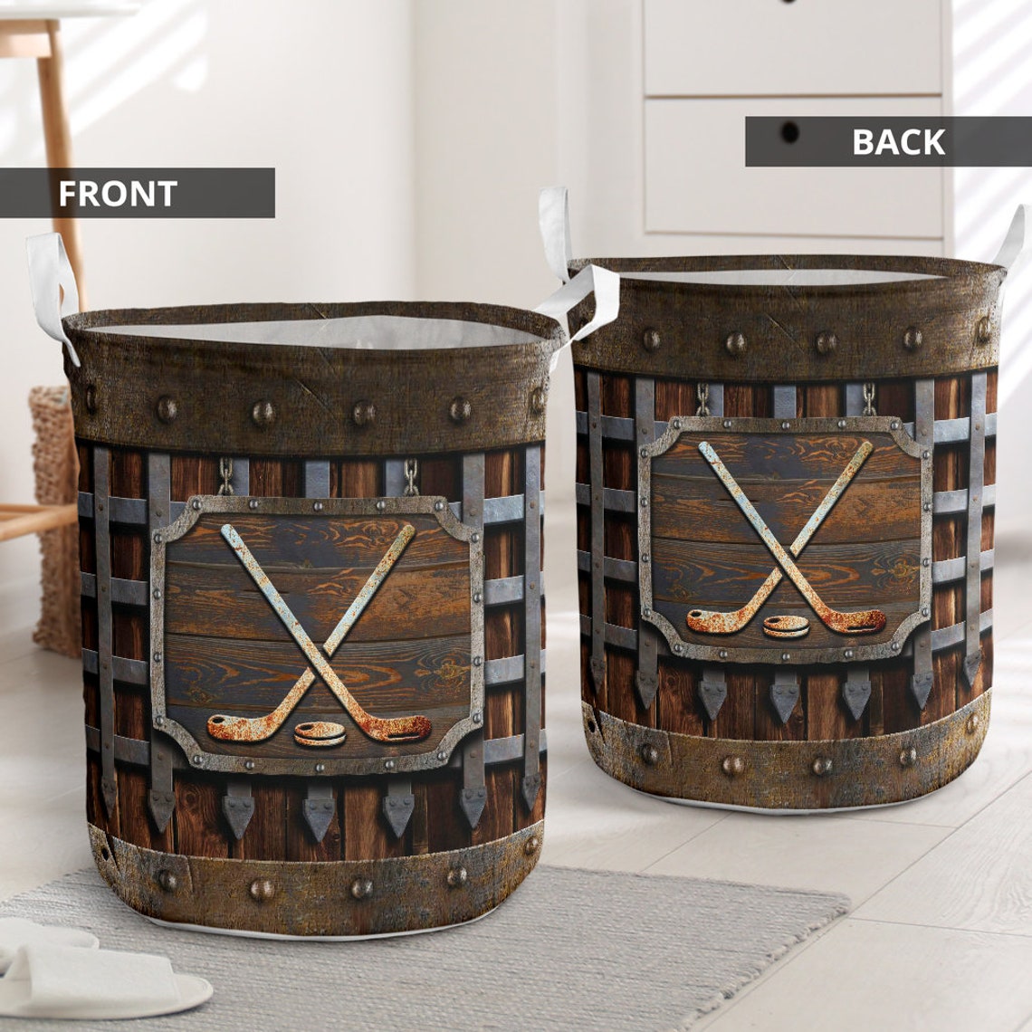 HOCKEY Iron Vintage Laundry Basket Laudry Basket Storage Etsy