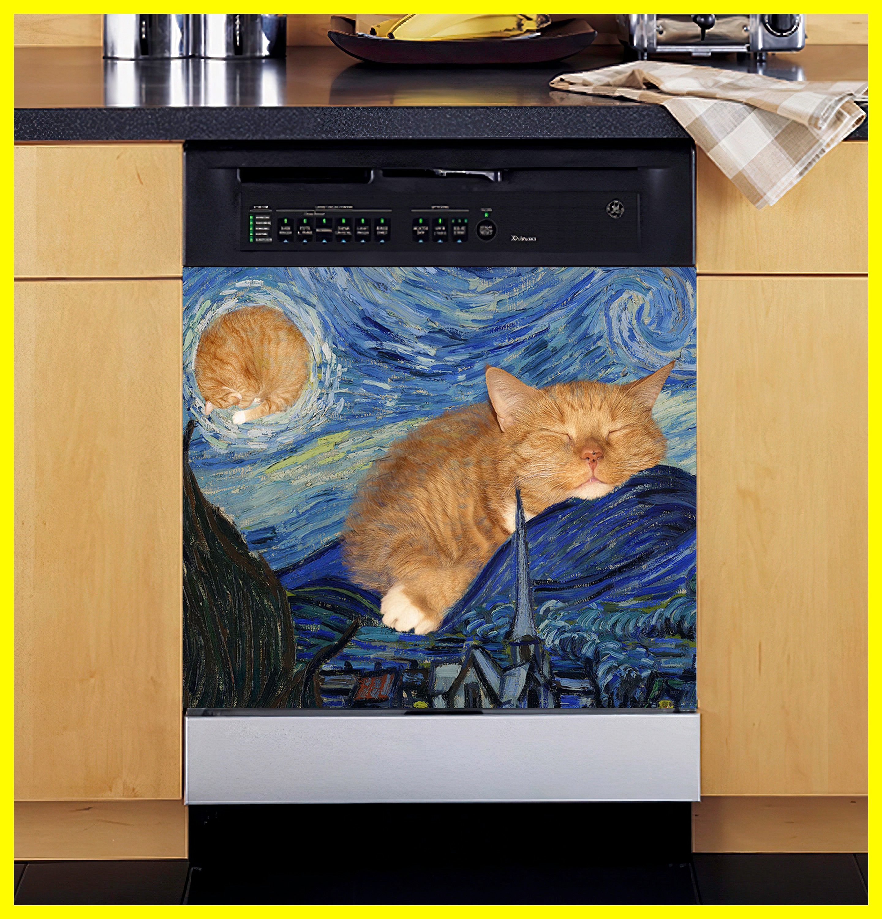 Cat Dishwasher Cover Wrap Dishwasher Cover Stickers Etsy