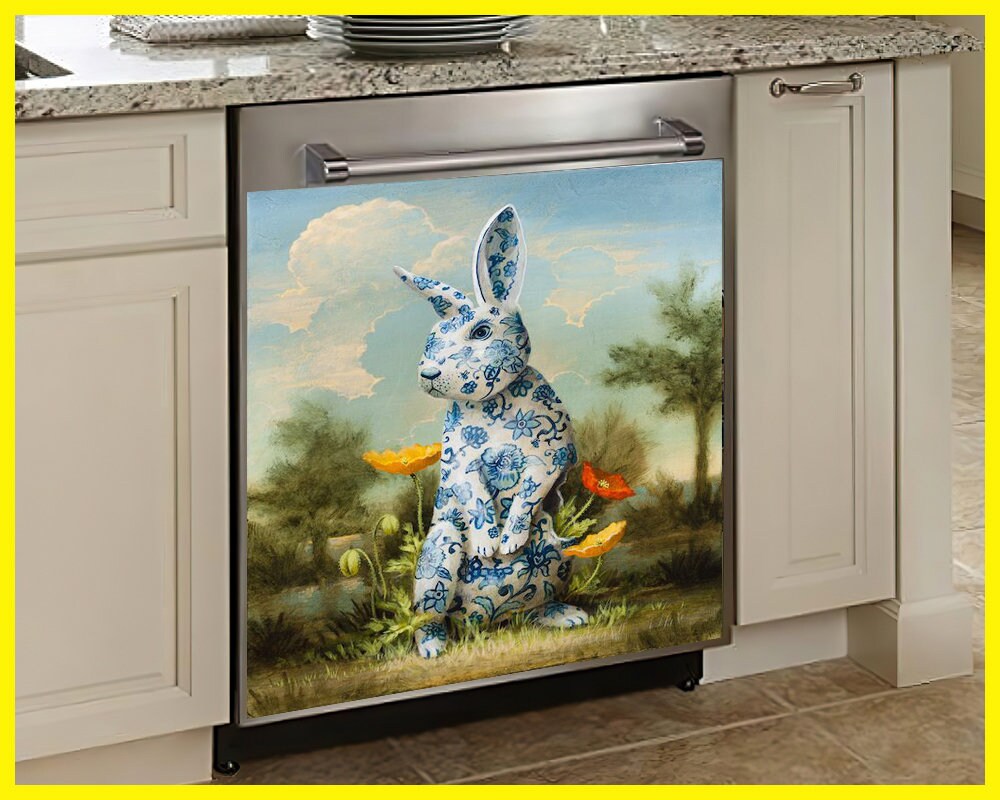 Rabbit Dishwasher Cover Stickers Personalized Gift Etsy