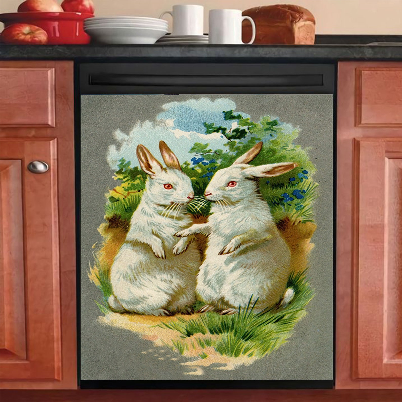 Bunny Dishwasher Cover Wrap Rm Wraps Autocollant Etsy