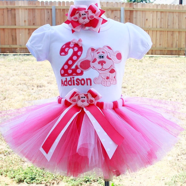 Magenta Puppy Blues Clues Tutu outfit Personalized Tutu set Birthday shirt