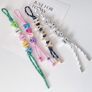 Personalisierter Name Buchstabe Schlüsselbund, Benutzerdefinierter Name Buchstabe Schlüsselbund, Bunter Buchstabe Charme, Initialen Handgemachtes Geschenk, Individueller Taschen Anhänger Einzigartiges Geschenk