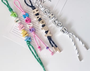 Personalized Name Letter Keychain, Custom Name Letter Keychain, Colorful Letter Charm, Initials Handmade Gift, Custom Bag Charm Unique Gift