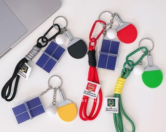Mini Ping Pong Keychain: Paddle Pendant, Table Tennis Gift