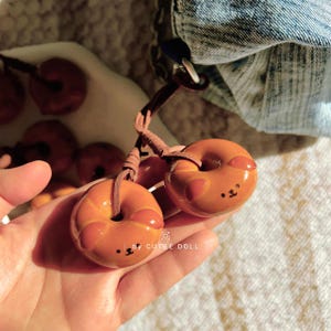 Miniature Bakery Keychain, Cute Styles Bread Bag Charms, Adorable Animal Bread Charms, Food-Themed Keychains, **NOT EATABLE**