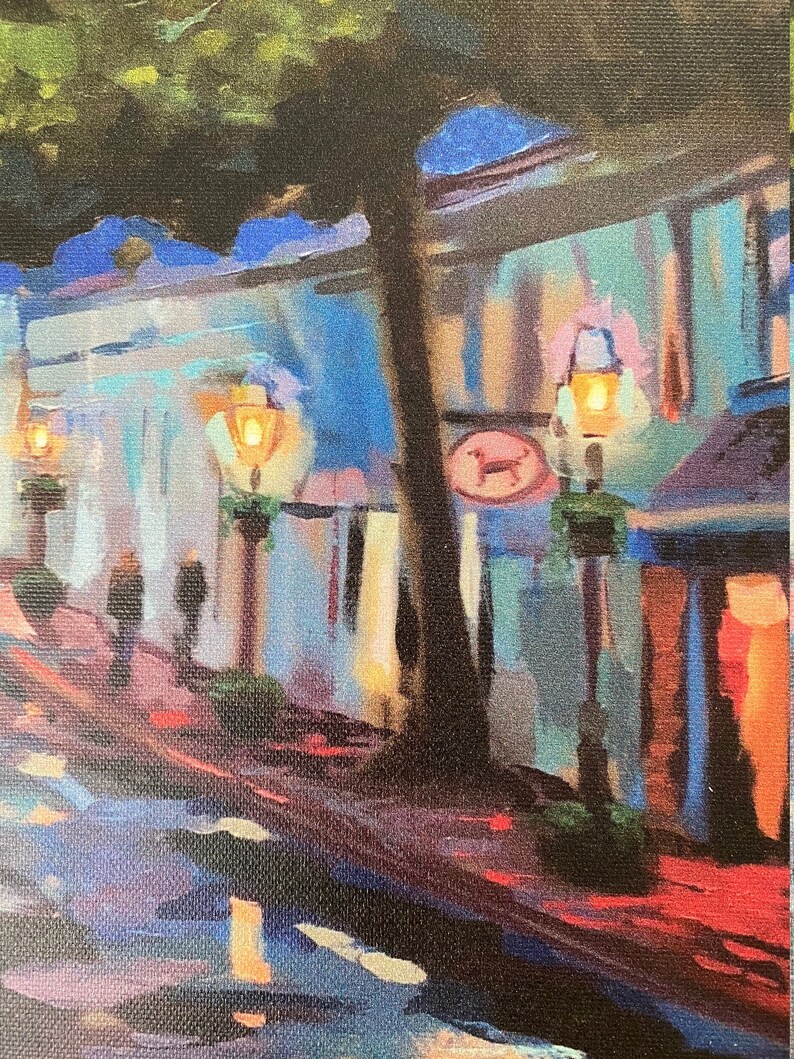 Main Street Edgartown Black Dog Canvas Print 12x12 Martha's Vineyard Etsy