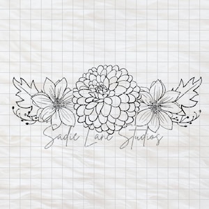 Dahlia SVG, arquivo de pulseira de relógio, arquivo digital, pulseira de relógio de maçã, glowforge, iwatch, gravação a laser