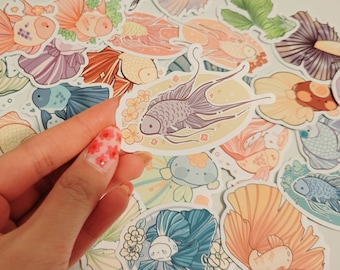 Elegant Cute Fish Style Random Pack, Water Bottles Stickers Variety Pack, Laptop