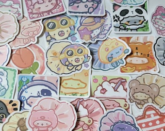 Aesthetic Cute Fish Style Random Pack, Water Bottles Stickers Variety Pack, Laptop