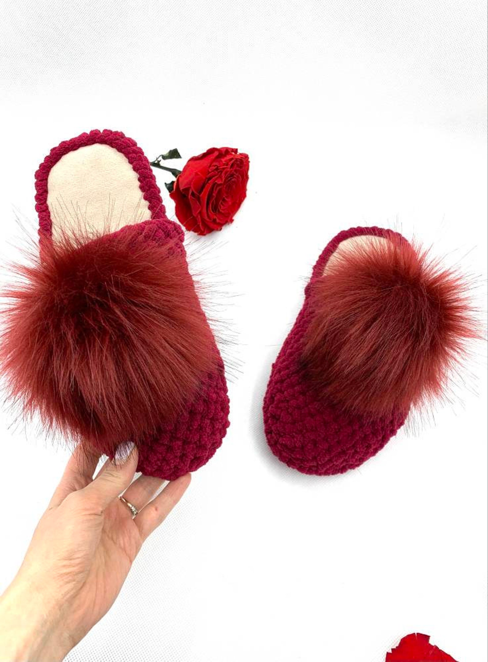fluffy bridesmaid slippers