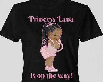 laid.B shower girl tーshirt Personalized Princess Baby Shower Shirt: Custom Name - Etsy Israel