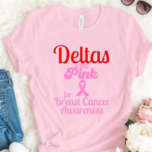 Deltas Wear Pink Ribbon Shirt: Breast Cancer Awareness Unisex Tee
