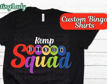 BINGO Customizable Matching Family Shirts -Custom Matching Group Unisex Shirt - Add names and choose shirt color