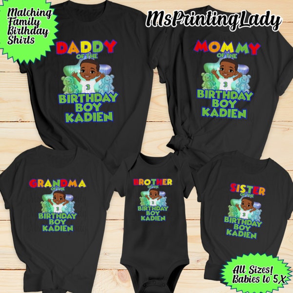 Black Boy Custom Birthday Matching Family Shirts-Raglan Shirts Available!