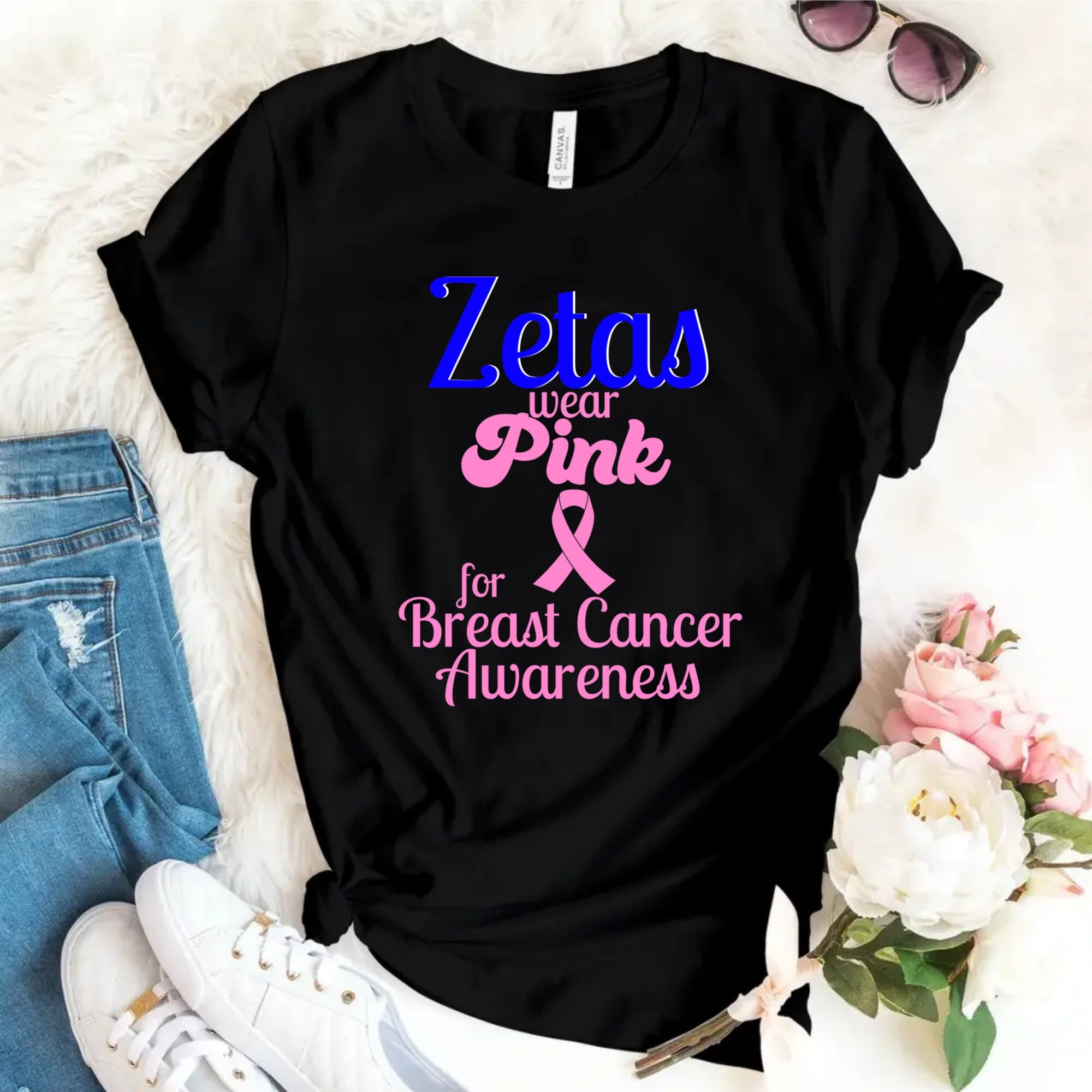 Zeta Phi Beta Breast Cancer Awareness Shirt: Zetas Wear Pink