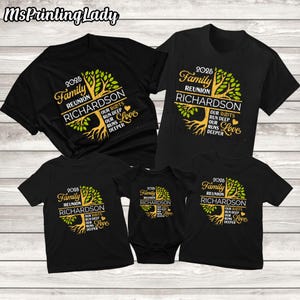 Camiseta unisex personalizable "Reunión del Árbol Genealógico 2025", ropa a juego, raíces profundas, camiseta personalizada con árbol genealógico