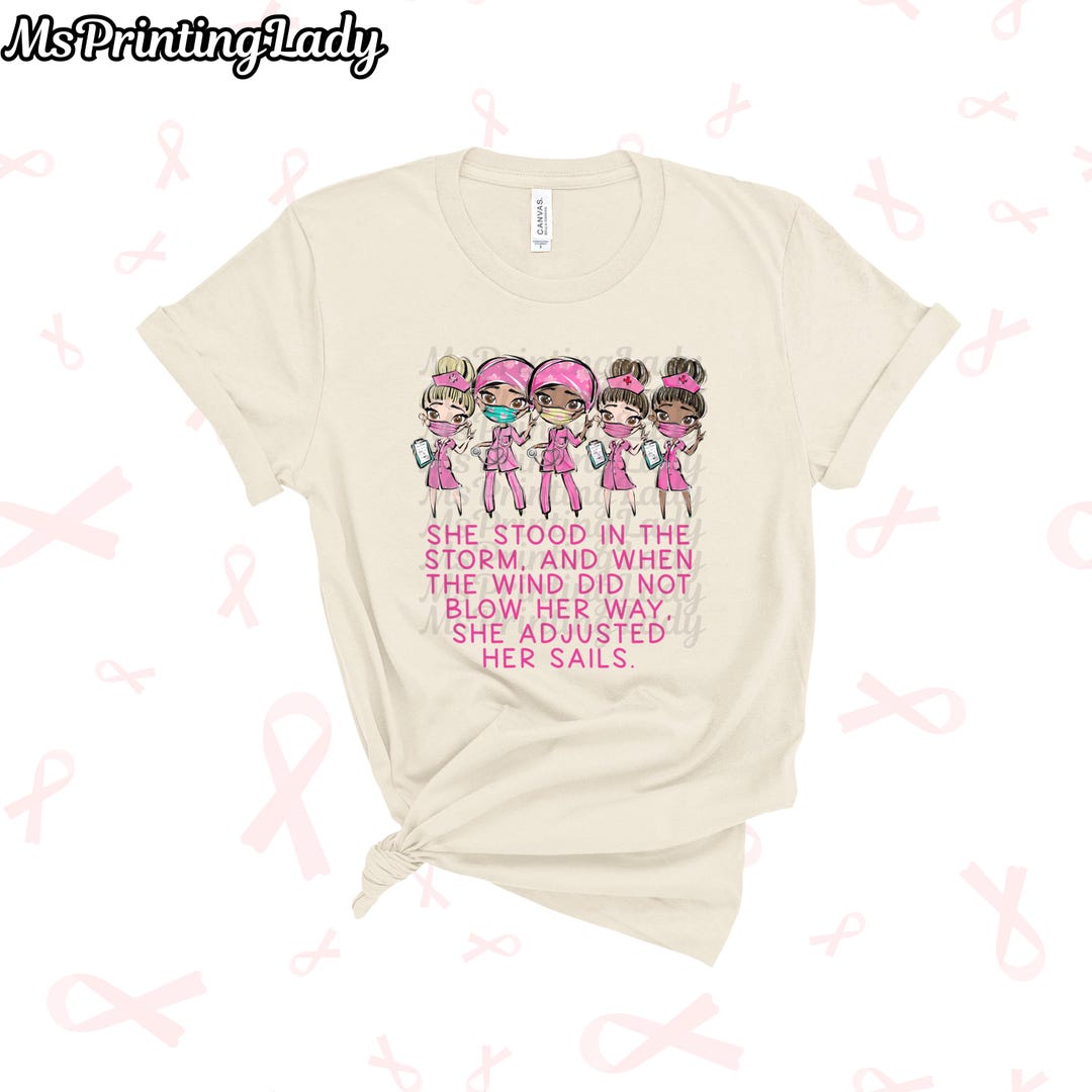 Custom Breast Cancer Nurse Shirt: Pink Ribbon Oncology Team Tee - Etsy